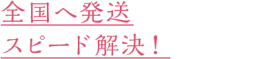 全国へ発送、スピード解決！