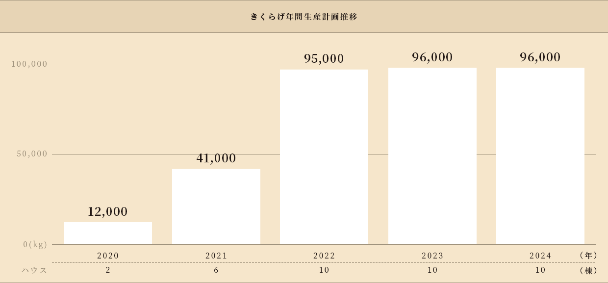 きくらげ年間生産計画推移